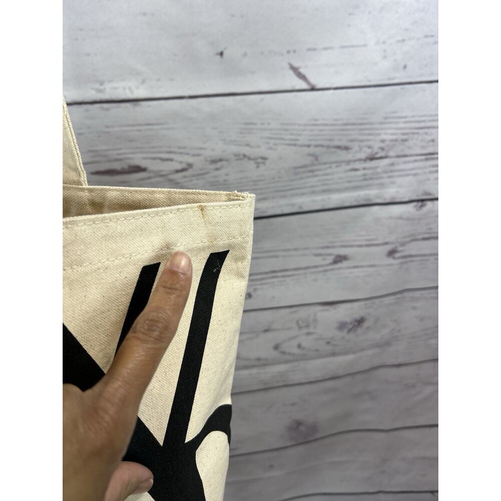 The New Yorker Magazine Beige Black Cotton Canvas Tote Bag 15” X 15” - Picture 6 of 8